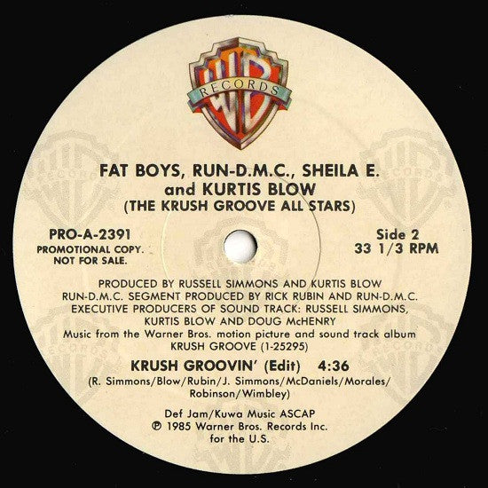 The Krush Groove All Stars* : Krush Groovin' (12", Promo)