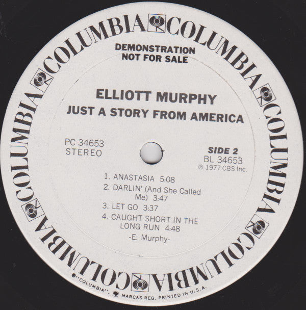 Elliott Murphy : Just A Story From America (LP, Album, Promo)