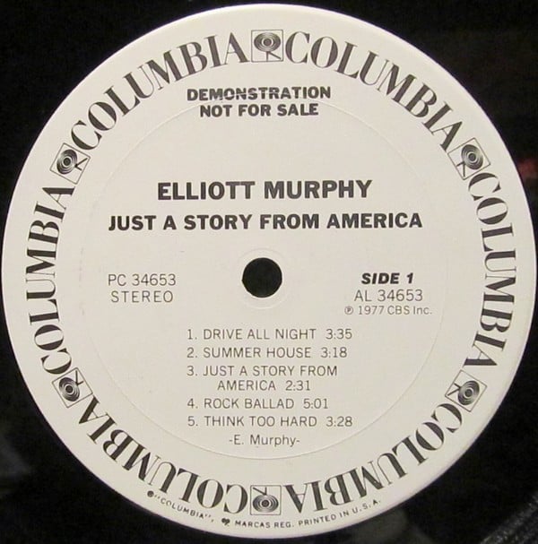 Elliott Murphy : Just A Story From America (LP, Album, Promo)