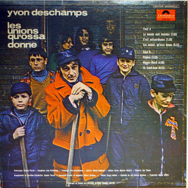 Yvon Deschamps : Les Unions Qu'ossa Donne (LP, Album, RE)