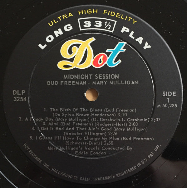 Bud Freeman - Mary Mulligan : Midnight Session (LP, Album, Mono)