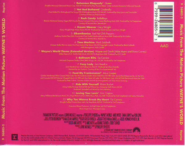 Various : Music From The Motion Picture Wayne's World (CD, Comp)