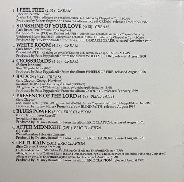 Eric Clapton : The Cream Of Clapton (CD, Comp, RE, RM, UML)