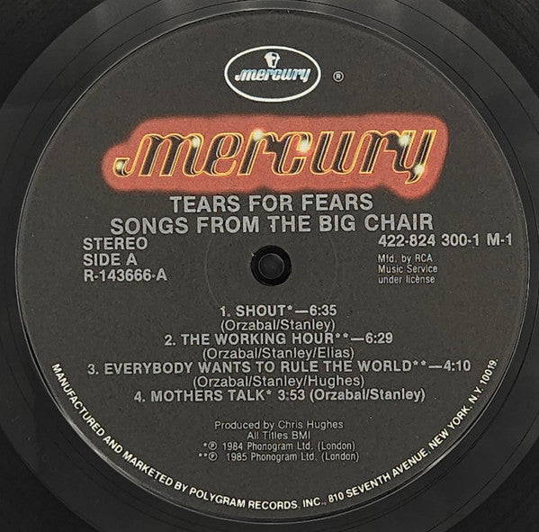 Tears For Fears : Songs From The Big Chair (LP, Album, Club, Ind)