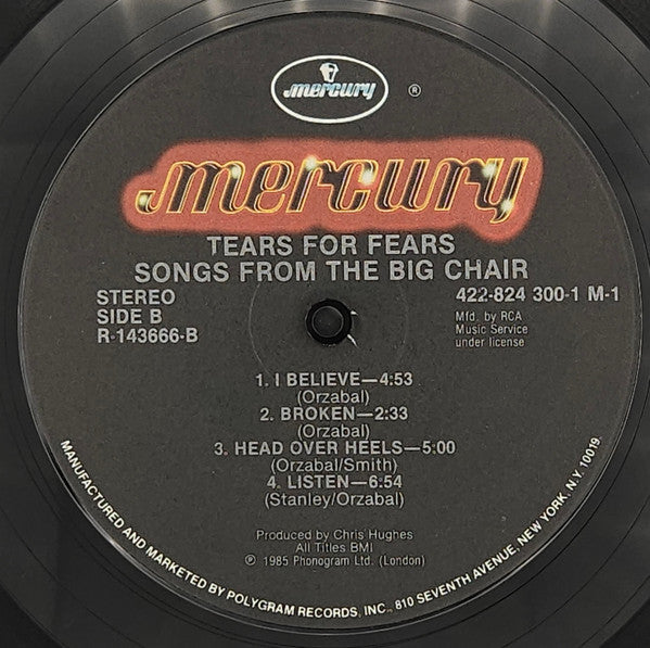 Tears For Fears : Songs From The Big Chair (LP, Album, Club, Ind)