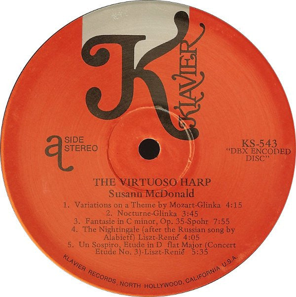 Susann McDonald : The Virtuoso Harp (LP, DBX)