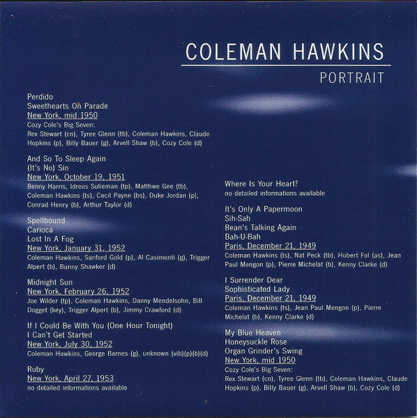 Coleman Hawkins : Portrait (CD, Comp)