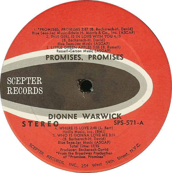 Dionne Warwick : Promises, Promises (LP, Album, Kee)
