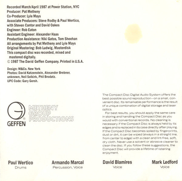 Pat Metheny Group : Still Life (Talking) (CD, Album)