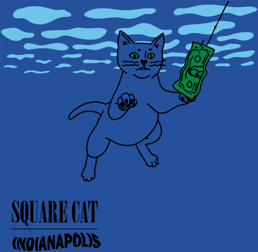 Royal Blue Nevermind Square Cat Shirt