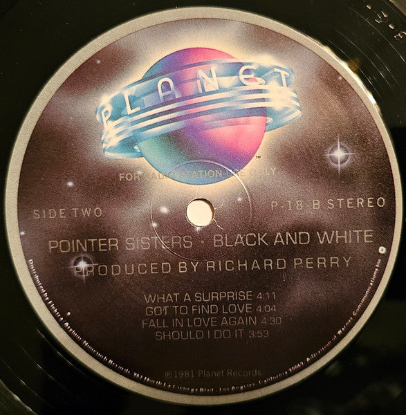 Pointer Sisters : Black & White (LP, Album, Promo, Spe)