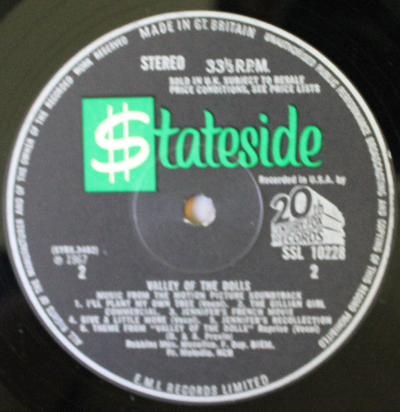 John Williams (4) With Dory Previn And André Previn : Valley Of The Dolls (Music From The Motion Picture Soundtrack) (LP, Album)