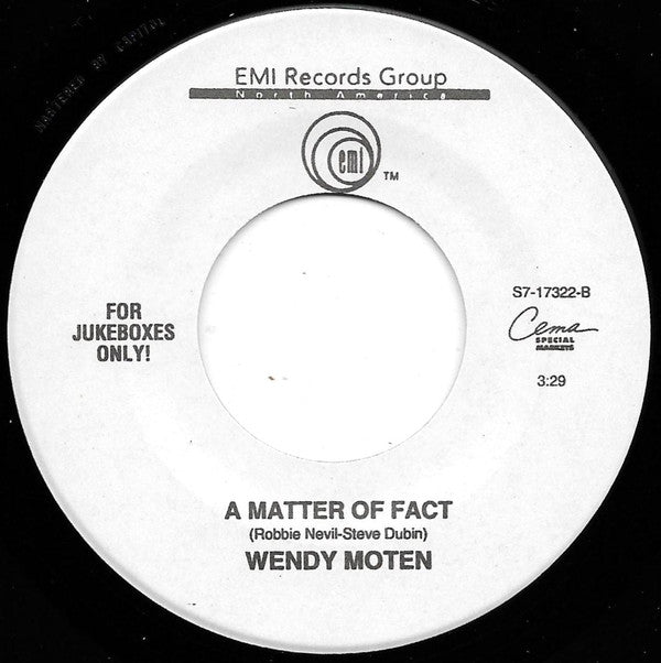 Wendy Moten : Come In Out Of The Rain (7", Jukebox)