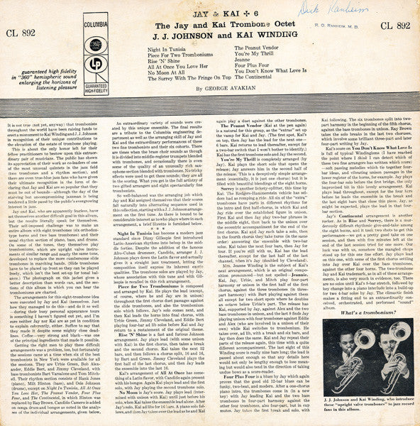 J.J. Johnson & Kai Winding : Jay & Kai + 6: The Jay And Kai Trombone Octet (LP, Album, Mono)