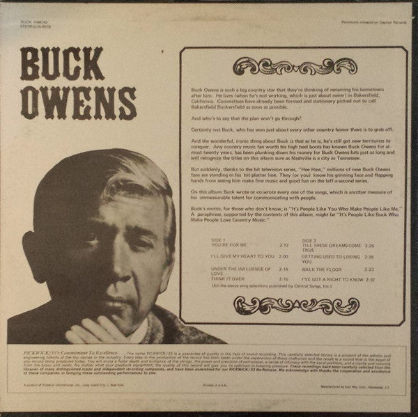 Buck Owens & His Buckaroos* : You're For Me (LP, Comp, RE)