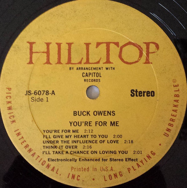 Buck Owens & His Buckaroos* : You're For Me (LP, Comp, RE)