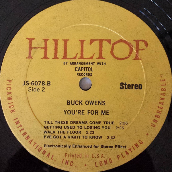 Buck Owens & His Buckaroos* : You're For Me (LP, Comp, RE)
