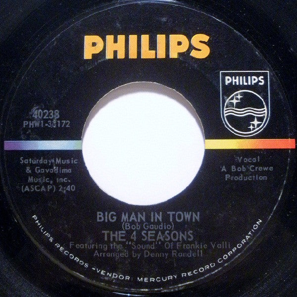 The 4 Seasons* : Big Man In Town (7", Single, Styrene, Ric)