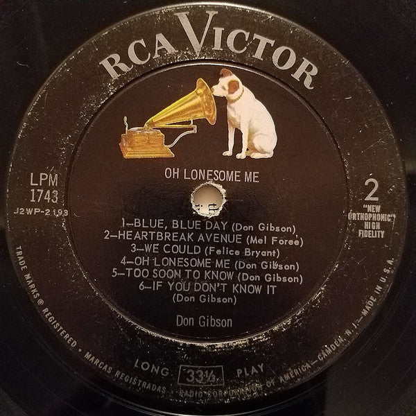 Don Gibson : Oh Lonesome Me (LP, Album, Mono)