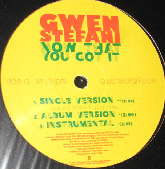 Gwen Stefani : Now That You Got It (12", Single, Promo)