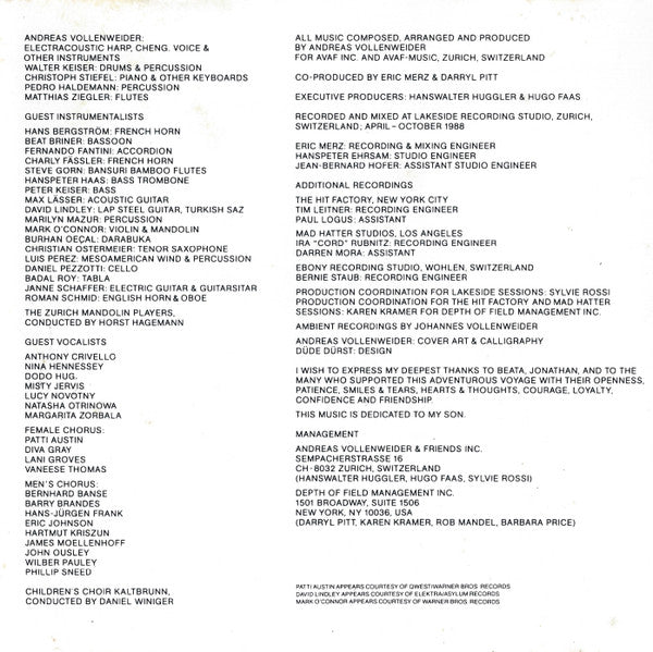 Andreas Vollenweider : Dancing With The Lion (CD, Album)