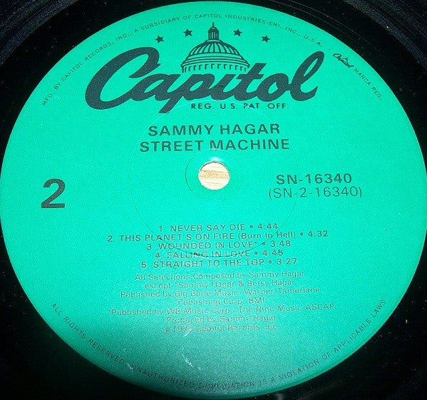 Sammy Hagar : Street Machine (LP, Album, RE)