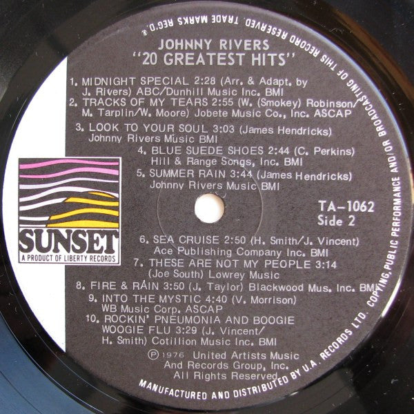 Johnny Rivers : 20 Greatest Hits (LP, Comp)