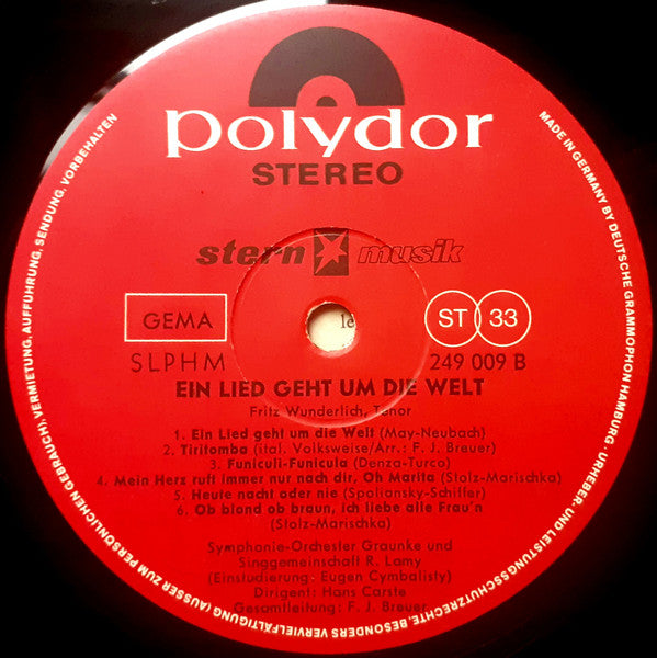 Fritz Wunderlich : Ein Lied Geht Um Die Welt (LP, Album)