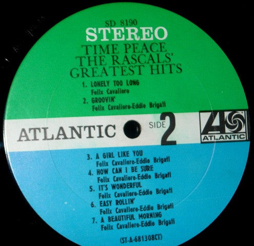 The Rascals : Time Peace (The Rascals' Greatest Hits) (LP, Comp, CT )