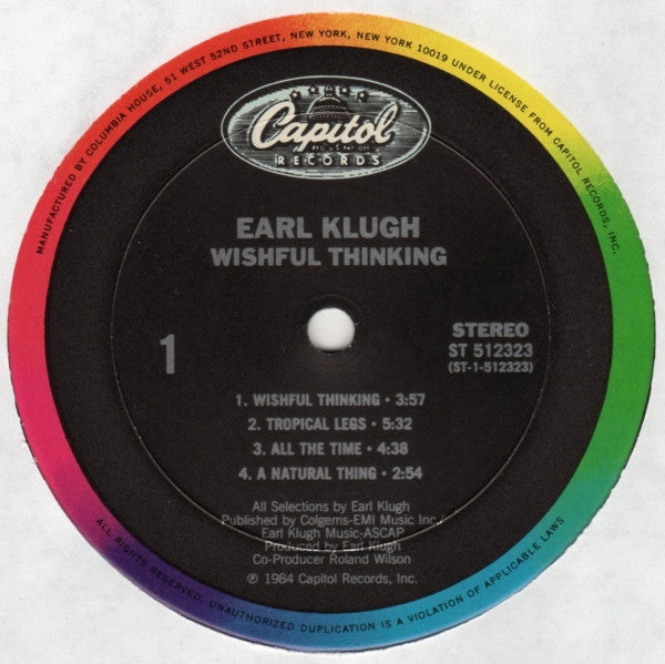 Earl Klugh : Wishful Thinking (LP, Album, Club)