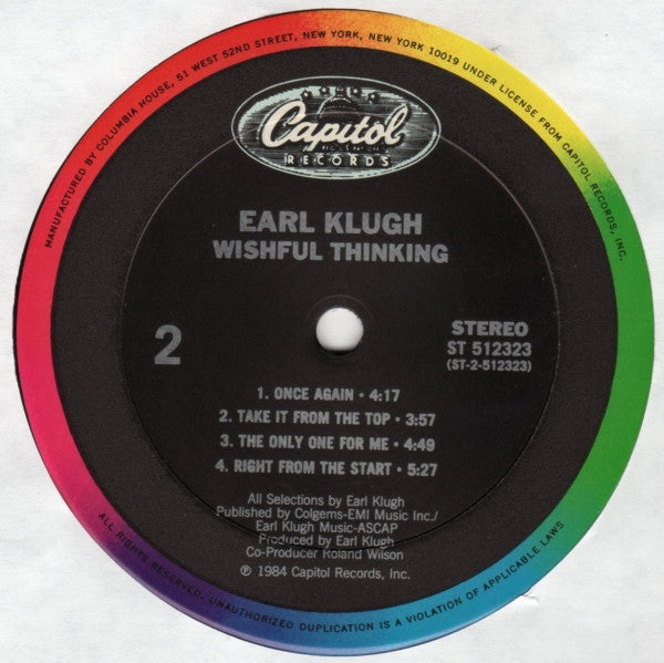 Earl Klugh : Wishful Thinking (LP, Album, Club)