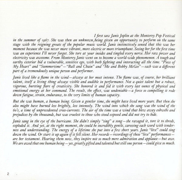 Janis Joplin : In Concert (CD)