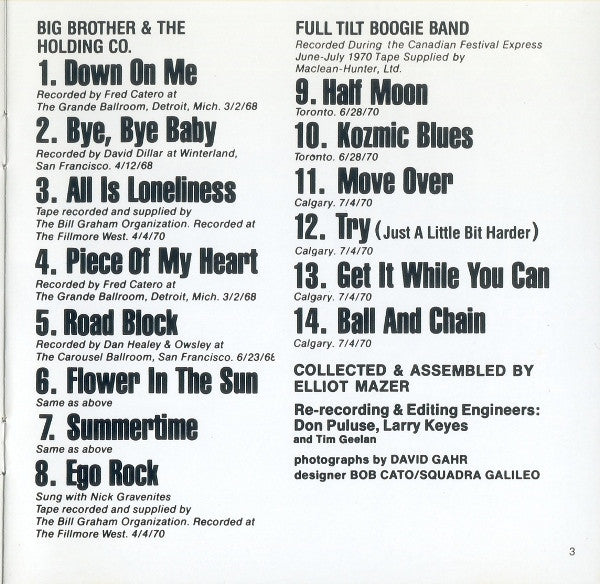 Janis Joplin : In Concert (CD)