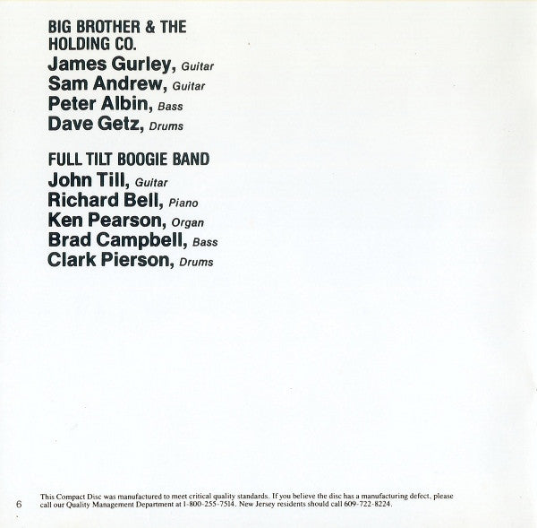 Janis Joplin : In Concert (CD)