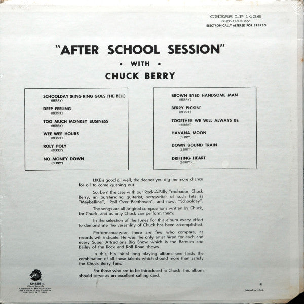 Chuck Berry : After School Session (LP, Album, RE)