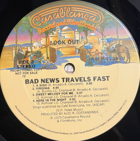 Bad News Travels Fast : Look Out (LP, Album, Promo, Ter)