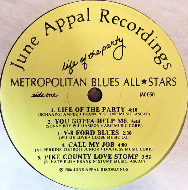 Metropolitan Blues All Stars : Life Of The Party (LP, Album)