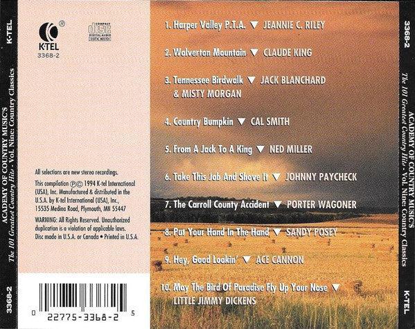 Various : Academy Of Country Music's The 101 Greatest Country Hits - Vol. Nine: Country Classics (CD, Comp)