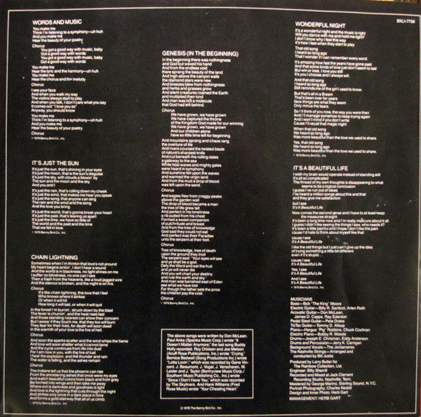 Don McLean : Chain Lightning (LP, Album, Ind)