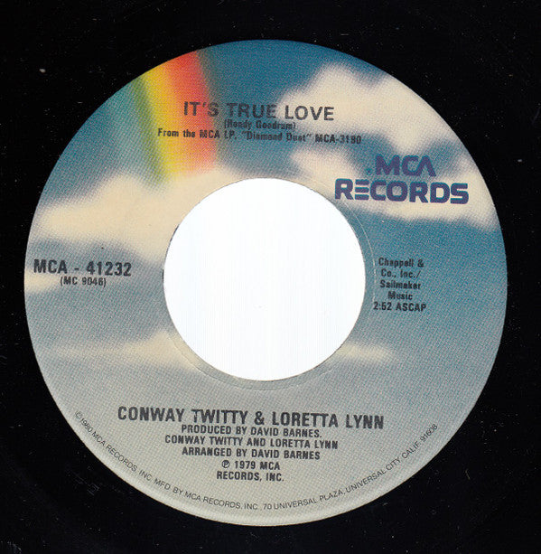 Conway Twitty & Loretta Lynn : It's True Love / Hit The Road Jack (7", Single, Glo)