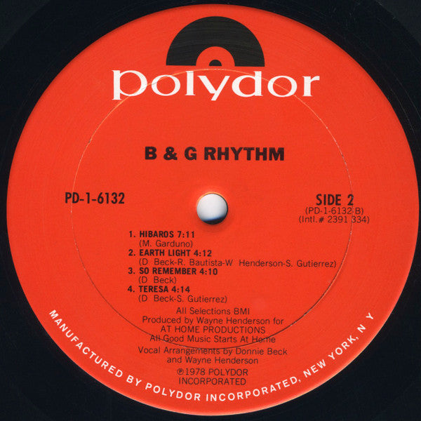 B & G Rhythm : B & G Rhythm (LP, Album)
