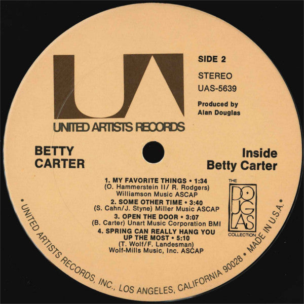 Betty Carter : Inside Betty Carter (LP, Album, RE)