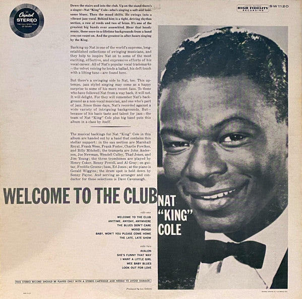 Nat "King" Cole* : Welcome To The Club (LP, Album, Scr)