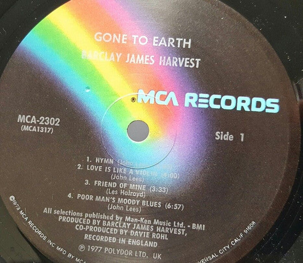 Barclay James Harvest : Gone To Earth (LP, Album, Glo)