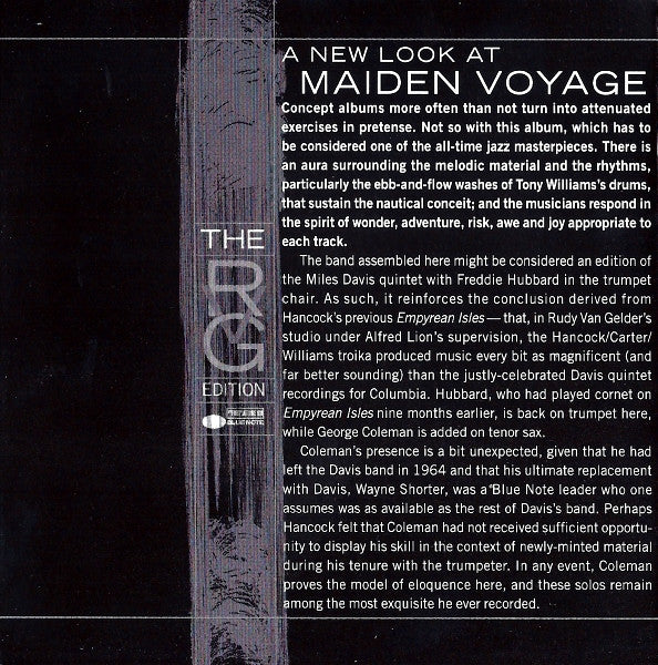 Herbie Hancock : Maiden Voyage (CD, Album, RE, RM)