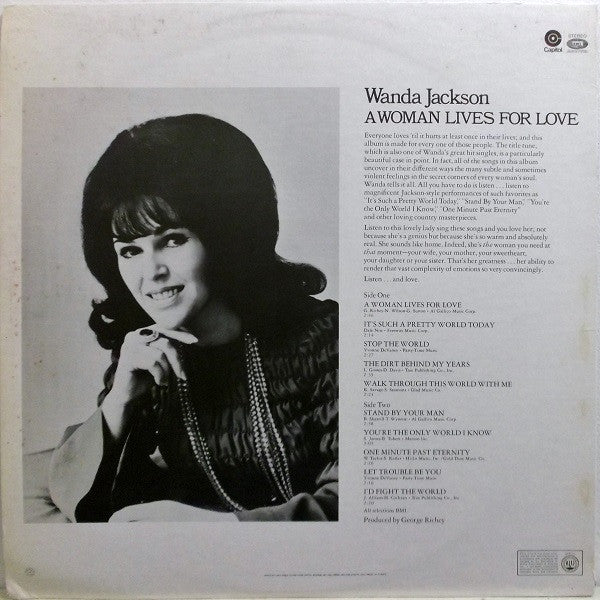 Wanda Jackson : A Woman Lives For Love (LP, Album, Club)