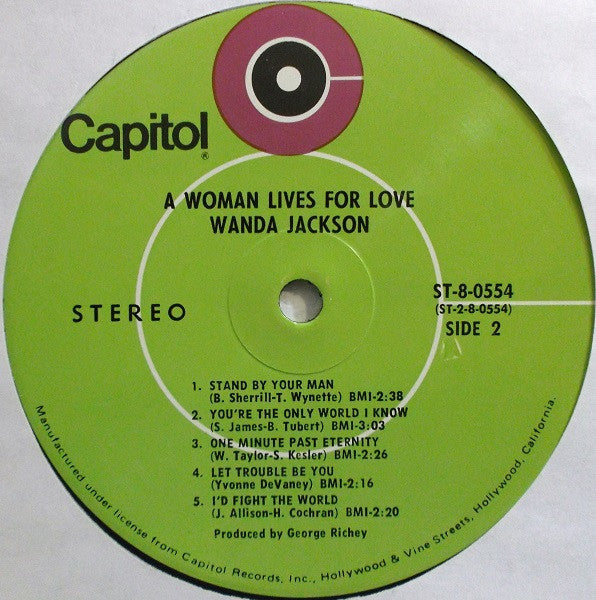 Wanda Jackson : A Woman Lives For Love (LP, Album, Club)