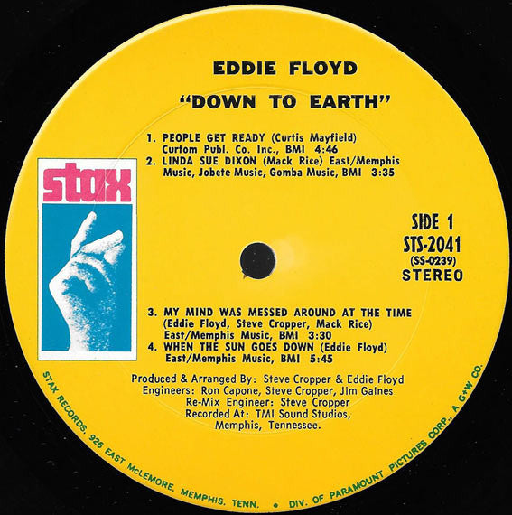 Eddie Floyd : Down To Earth (LP, Album)