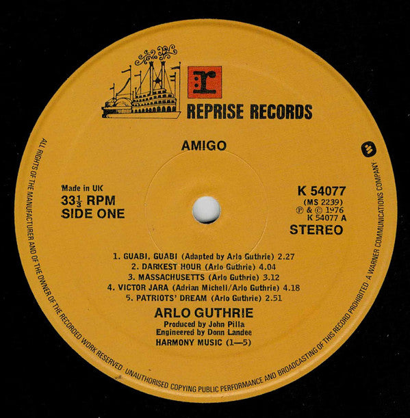 Arlo Guthrie : Amigo (LP, Album)