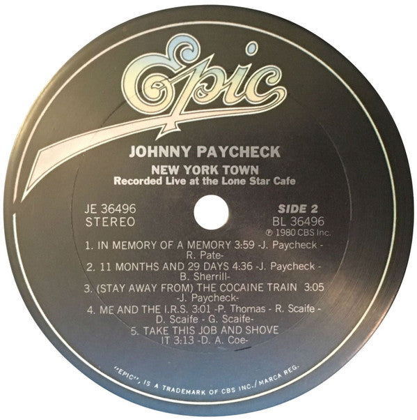Johnny Paycheck : New York Town (LP, Album, San)